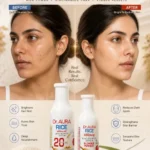 Before and after using rice skin polish for smooth and clear skin results