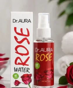 Rose water spray bottle for face hydration and natural glow