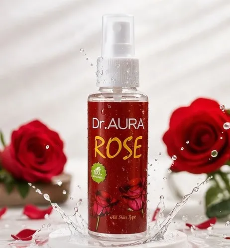 Natural rose water facial mist for oily and dry skin