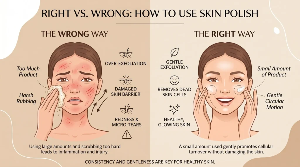 Common skin polishing mistakes and correct way to use skin polish