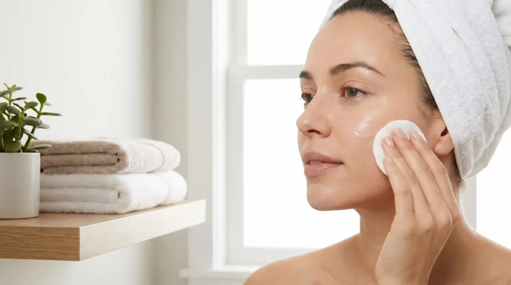 Gentle exfoliation serum use, Eid skincare prep 2026 Pakistan smooth glowing skin.