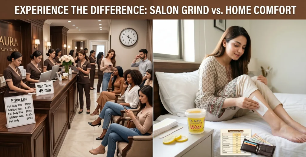 Home hair removal compared with salon waxing services