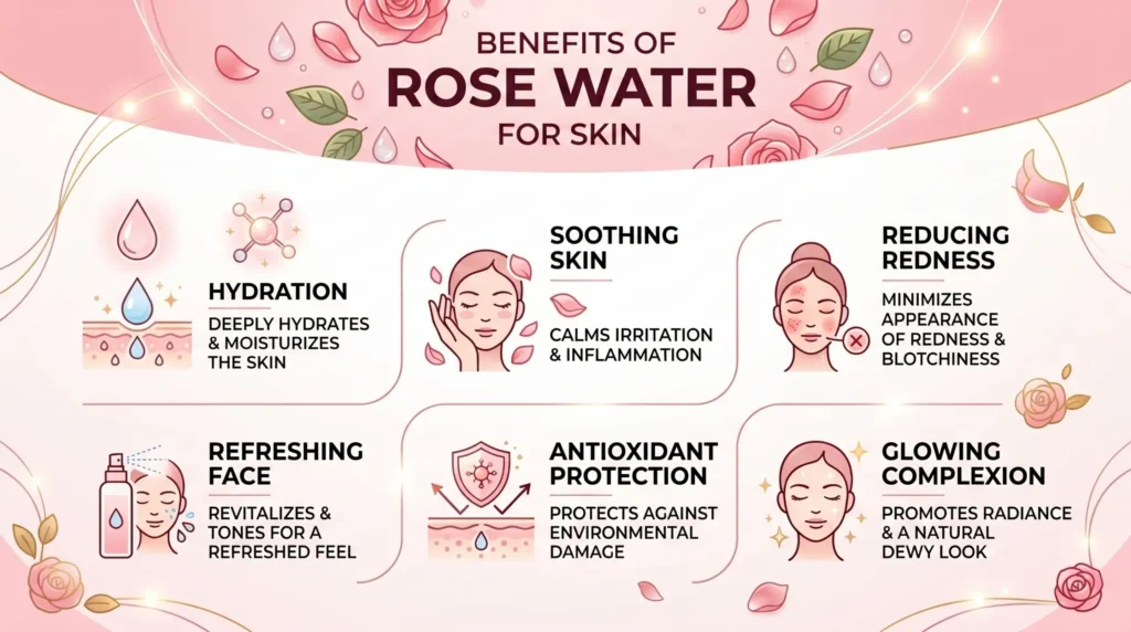 Top benefits of rose water for skin
