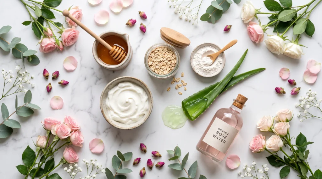 Vitamin C, niacinamide and hyaluronic acid for glowing skin